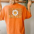 Retro My Birthday Groovy Birthday Flower Ns Girls Women's Oversized Comfort T-Shirt Back Print Yam