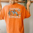 Retro Cowgirl In Space Cosmic Cowboy Western Country Cowgirl Women's Oversized Comfort T-Shirt Back Print Yam