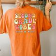 Retro First Day Of School Second Grade Vibes Back To School Women's Oversized Comfort T-Shirt Back Print Yam