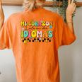Retro Mi Corazon Late En Dos Idiomas Groovy Spanish Teacher Women's Oversized Comfort T-Shirt Back Print Yam
