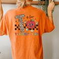Retro T Is For Teacher’S Aide Leopard Back To School Women's Oversized Comfort T-Shirt Back Print Yam