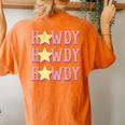 Retro Vintage Howdy Rodeo Western Country Southern Cowgirl Women's Oversized Comfort T-Shirt Back Print Yam