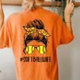 Softball Wife Life Messy Bun Softball Lover Mors Day Women's Oversized Comfort T-Shirt Back Print Yam