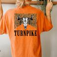 Turnpike Bull Skull Music Country Western Turnpike Cowgirl Women's Oversized Comfort T-Shirt Back Print Yam