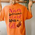 Never Underestimate A Girl With A Cello Cool Quote Women's Oversized Comfort T-Shirt Back Print Yam