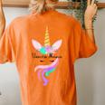 Unicorn Mama Unicorn Face Floral T For Mom Women's Oversized Comfort T-Shirt Back Print Yam