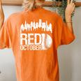 Vintage Red October Philly Baseball Retro Skyline Women's Oversized Comfort T-Shirt Back Print Yam