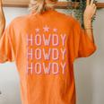 Vintage Rodeo Western Country Texas Cowgirl Texan Pink Howdy Women's Oversized Comfort T-Shirt Back Print Yam