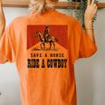 Vintage Western Country Save A Horse Ride A Cowboy Horseback Women's Oversized Comfort T-Shirt Back Print Yam