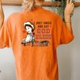 Western Country Cowgirl I Just Smile And Say God Bless Women's Oversized Comfort T-Shirt Back Print Yam