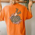 Western Leopard Howdy Pumpkin Cowgirl Halloween Halloween Women's Oversized Comfort T-Shirt Back Print Yam