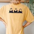 3 Black Cats Cat Lovers Girl Boy Cat Women's Oversized Comfort T-Shirt Back Print Mustard