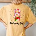 8Th Strawberry Themed Birthday Girl Party For An 8 Year Old Women's Oversized Comfort T-Shirt Back Print Mustard