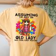 Assuming I'm Just An Old Lady Was Your First Mistake Hippie Women's Oversized Comfort T-Shirt Back Print Mustard