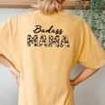 Badass Mama Leopard Cheetah Mom Print Women's Oversized Comfort T-Shirt Back Print Mustard