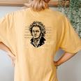 Beethoven 9Th Symphony Ode To Joy All Shall Be Brothers Women's Oversized Comfort T-Shirt Back Print Mustard