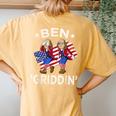 Ben Griddin 4Th Of July Benjamin Franklin Griddy Men Women Women's Oversized Graphic Back Print Comfort T-shirt Mustard