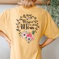 Blessed Mom Floral Mommy Women's Oversized Comfort T-Shirt Back Print Mustard