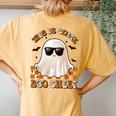 This Is Some Boo Sheet Ghost Halloween Costume Women's Oversized Comfort T-Shirt Back Print Mustard