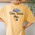 Cairn Terrier Dog Mom Floral Women's Oversized Comfort T-Shirt Back Print Mustard