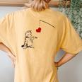Cat Lovely Play Fishing Pole Cat Toys For Cat Dad Cat Mom Women's Oversized Comfort T-Shirt Back Print Mustard