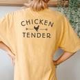 Chicken Tender Dark Lettering Women's Oversized Comfort T-Shirt Back Print Mustard