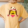 Cowgirl Halloween Costume Graphic Women's Oversized Comfort T-Shirt Back Print Mustard