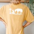 Cowgirl Horse Praying Cross Back Printed Women's Oversized Comfort T-Shirt Back Print Mustard