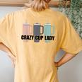Crazy Cup Lady Viral Mom Life Stanley Women's Oversized Comfort T-Shirt Back Print Mustard