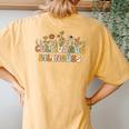 Cultivando Bilingues Wildflowers Teacher Dual Language Crew Women's Oversized Comfort T-Shirt Back Print Mustard