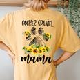 Cute Cocker Spaniel Mama Sunflower Dog Mom Women's Oversized Comfort T-Shirt Back Print Mustard