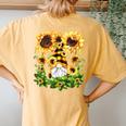 Cute Sunflower Gnome For Gardener And Cute Mom Summer Women's Oversized Comfort T-Shirt Back Print Mustard