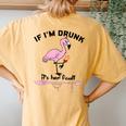 If Im Drunk Its Her Fault Cute Flamingo Best Friends Women's Oversized Comfort T-Shirt Back Print Mustard