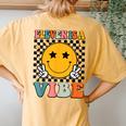 Eleven Is A Vibe 11Th Birthday Groovy Boys Girls 11 Year Old Women's Oversized Comfort T-Shirt Back Print Mustard