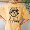 The Boxerdoodle Boss Mom Dad Dog Lover Women's Oversized Comfort T-Shirt Back Print Mustard