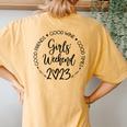 Girls Weekend 2023 Best Friends Trip Good Time Wine Vacation Women's Oversized Comfort T-Shirt Back Print Mustard