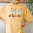 Halloween Ghost Nurse Retro Er Boo Crew Emergency Room Er Ed Women's Oversized Comfort T-Shirt Back Print Mustard