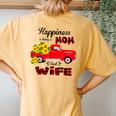 Happiness Is Being A Mom And Wife Sunflower For Women Women's Oversized Comfort T-Shirt Back Print Mustard