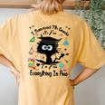 Happy Last Day Of School Black Cat 7Th Grade Graduate Women's Oversized Comfort T-Shirt Back Print Mustard