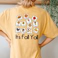 Its Fall Yall Autumn Pumpkins Special Education Teacher Sped Women's Oversized Comfort T-Shirt Back Print Mustard