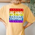 Be Kind Unity Day Inclusive Antibully Fidget Toy Pop Women's Oversized Comfort T-Shirt Back Print Mustard