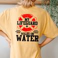 My Lifeguard Walks On Water Christian Christianity T Women's Oversized Comfort T-Shirt Back Print Mustard