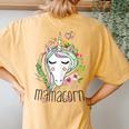 Mamacorn Unicorn Mama Mommy Women's Oversized Comfort T-Shirt Back Print Mustard