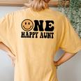 One Happy Dude 1St Birthday One Cool Aunt Family Matching Women's Oversized Comfort T-Shirt Back Print Mustard