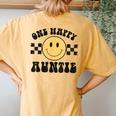 One Happy Dude 1St Birthday One Cool Auntie Family Matching Women's Oversized Comfort T-Shirt Back Print Mustard
