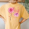 Pink Bird Flamingo Breast Cancer Awareness Women's Oversized Comfort T-Shirt Back Print Mustard