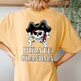 Pirate Grandma Funny Costume Gift For Womens Gift For Women Women's Oversized Graphic Back Print Comfort T-shirt Mustard