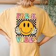 Pre-K Vibes Team Preschool Retro Teacher 1St Day Of School Women's Oversized Comfort T-Shirt Back Print Mustard