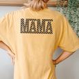 Retro Mama Checkered Pattern Mom Life Mother's Day Women's Oversized Comfort T-Shirt Back Print Mustard
