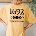 Retro Salem 1692 They Missed One Moon Crescent Women's Oversized Comfort T-Shirt Back Print Mustard